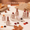 Beetles Jelly Tortoise Fall Nail Gel Polish Set 6 Transparent Fall Colors | Brown Amber Orange Carame Dark Red Pumpkin Gel Nail Polish Soak Off UV
