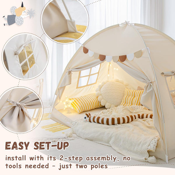 Twin Bed Tent Canopy for Kids Toddler Tents Indoor Bed Bunk Sleep Tents | Twin Size Bed Tent Dream Playhouse Privacy Blackout Portable Drafty Room