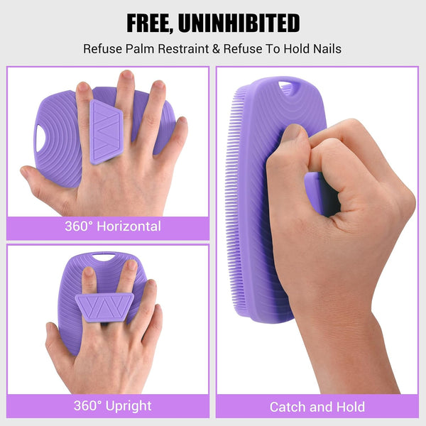 Canroom Zinc Infused Silicone Body Scrubber, Quick-Dry Bath Brush Purple