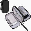 Cable Organizer Bag, Electronic Storage Travel Pouch for Tech Accessories, Cords &Charger, Hard Drive, Power Bank, Iphone (Black-Soft-M)
