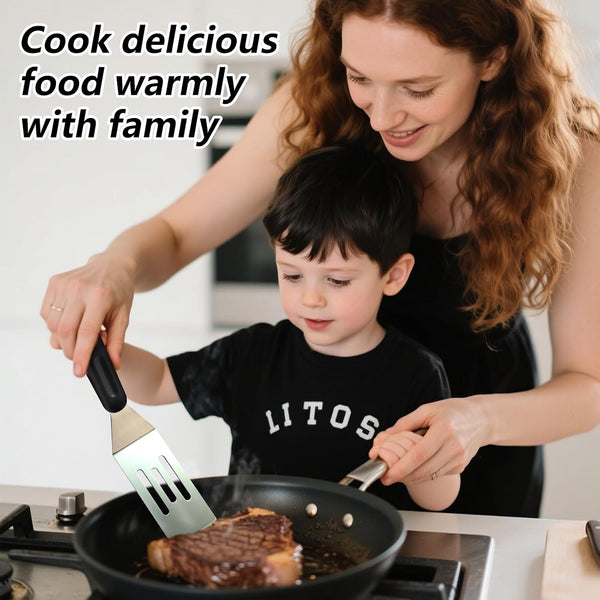 【2 Pack】 Small Metal Spatula Set, Mini Stainless Steel Serving Spatulas for Kitchen Use, Ideal for Flipping Pancake, Brownie, Cookie, Cake, Egg –