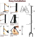 Artigarden Garden Hose Holder - Free Standing Metal Water Hose Stand Heavy Duty Flexible Pipe Storage Hanger Organizer for Lawn & Yard Standard