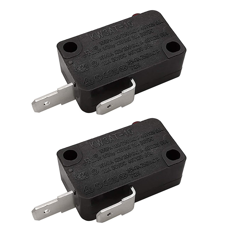 Microwave Oven Door Switch Replacement Part, 16A 125VAC, KW3AT-16 (Downward Compatible with KW3A-16), Normally Open - 2Pcs 2x Normally Open