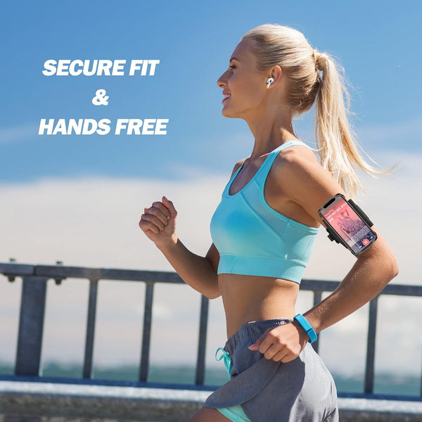 Cell Phone Running Armband - Detachable & 360° Rotatable Universal Cellphone Arm Band for iPhone 17 16 15 14 13 Pro Max Plus Samsung Galaxy Note