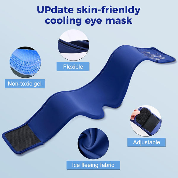 Cooling Gel Eye Mask Sleep - Hsa Fsa Eligible Items Only - Puffy Eyes, Migraine Relief, Dark Circles, FACEMOON Reusable Sleep Mask for Ice Cold