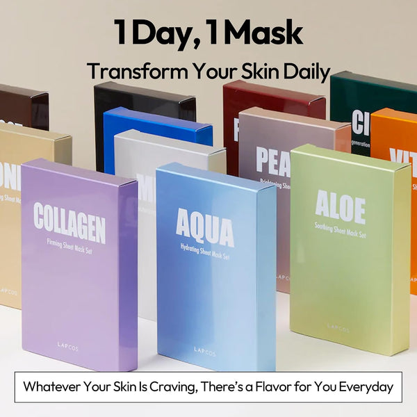 LAPCOS K Beauty Collagen Sheet - Skin Firming Face Mask (Pack of 5) Collagen - 5ct