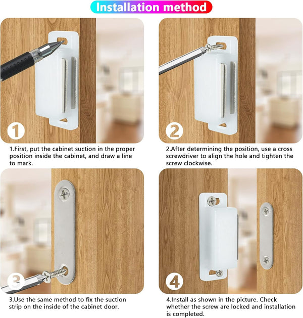 12Pack 15lbs Cabinet Magnets Magnetic Door Catch for Kitchen Closet Door Bathroom Cupboard Wardrobe Closing Drawer Latch and Shutters with