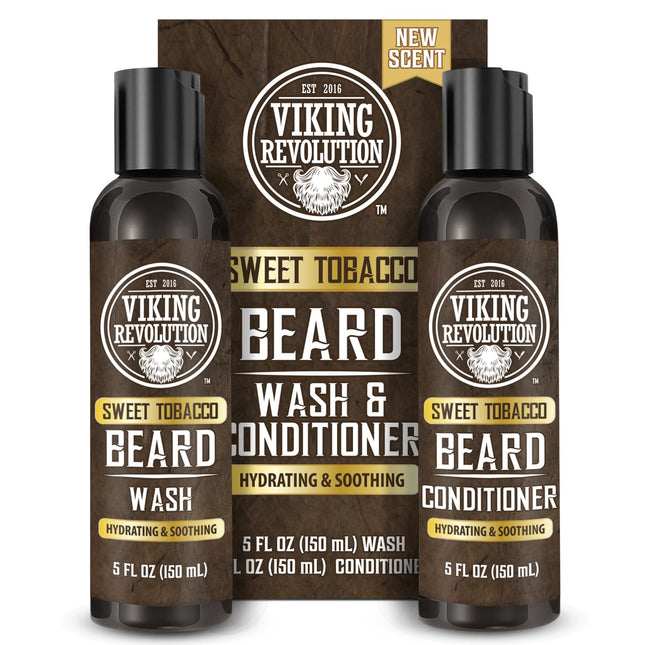 Viking Revolution Beard Wash and Beard Conditioner for Men with Argan Oil and Jo