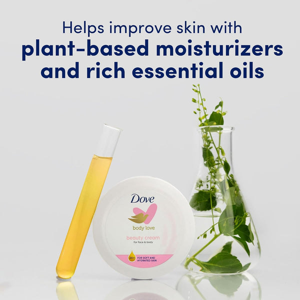 Dove Nourishing Body Care, Face, Hand, and Body Beauty Cream for Normal to Dry Skin Lotion for Women with 24-Hour Moisturization, 4-Pack, 2.53 Oz