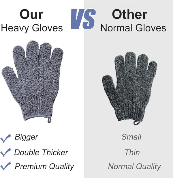 Yiclick 6Pairs Heavy Exfoliating Gloves,Body Scrub Exfoliator for Dead Skin Remover,Exfoliating Body Scrubber for Bath Shower