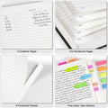 College Ruled Notebook A5, 312 Numbered Pages Diary, Lined Leather Journal Black A5