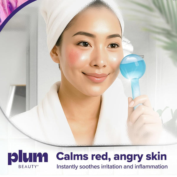 Plum Beauty Facial Cooling Globes, Cool Massage Tools for Reduces Puffiness | Cool Massage Tools for Refreshing Skincare Routine, Enhances Self