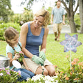 10 Pack Reflective Pinwheels for Garden Yard - Sparkly Silver Bird Deterrent Devices for Outside - Humane Woodpecker, Pigeon & Goose Repellent