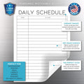 Dry Erase Daily Schedule Planner Sticker Decal by Glassboard Studio | Removable & Reusable | Magnetic Fine-Tip Marker Included (9 x 12 inches,