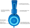 noot products K11 Kids Headphones Wired 3.5mm Jack Tangle-Free Skyline Blue