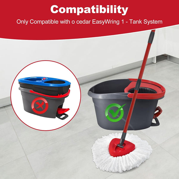 Spin Mop Head Replacement,Iron Spin Handle,Brush and Base Compatible with O Cedar Easywring 1 Tank System,Microfiber Mop Refills and 30-58" Handle