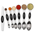Magnetic Measuring Spoons Set Stainless Steel with Leveler, Stackable Metal Tablespoon Measure Spoon for Baking, Cups and Spoon Set Kitchen