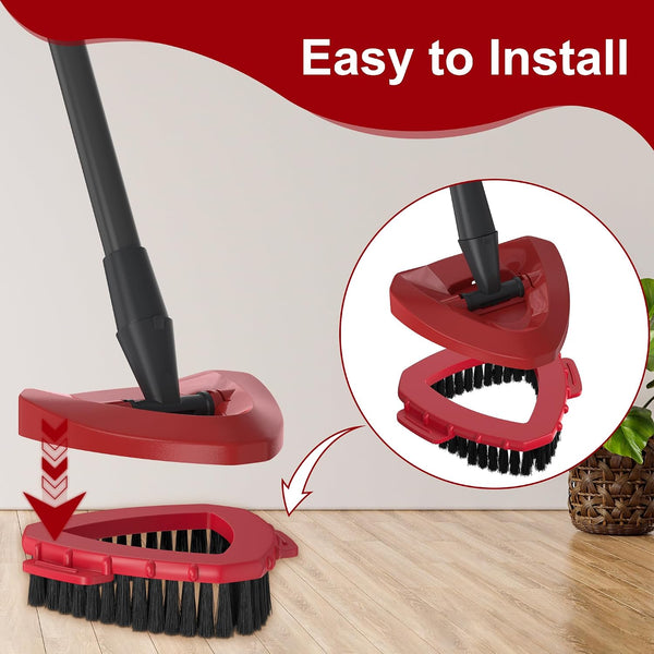 2 Pack Scrub Brush Head Replacements Compatible with O-Cedar RinseClean 2-Tank Spin Mop System, Triangular Stiff Bristle Scrubber Attachment for