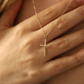 MONOZO Dainty 14K Gold Plated Cross Necklace for Women Jewelry Gifts Trendy | Pearl Cross Pendant Choker Necklaces for Women Girls, Baptism