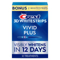 Crest 3Dwhitestrips Vivid plus Whitestrips 3D White, 10 Treatments + 1 Hour Express 2 Treatments Teeth Whitening Kit, 8 Levels Whiter, Crest Teeth