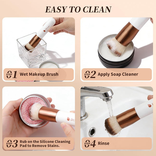 DUcare Foundation Brush,Flat Top Kabuki Brush Synthetic Professional Makeup Brush Liquid Blending Mineral Powder Buffing Stippling Makeup Tools,