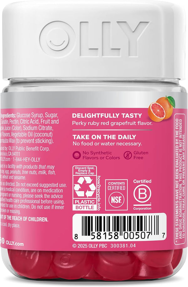 OLLY Hair Skin and Nails Gummies, Undeniable Beauty, Biotin - 60 Count 60 Count (Pack of 1)