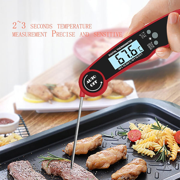 Meat Thermometer Digital, Instant Read Food Thermometer for Grilling and Cooking, Waterproof Kitchen Probe with Backlight for Home, Outdoor