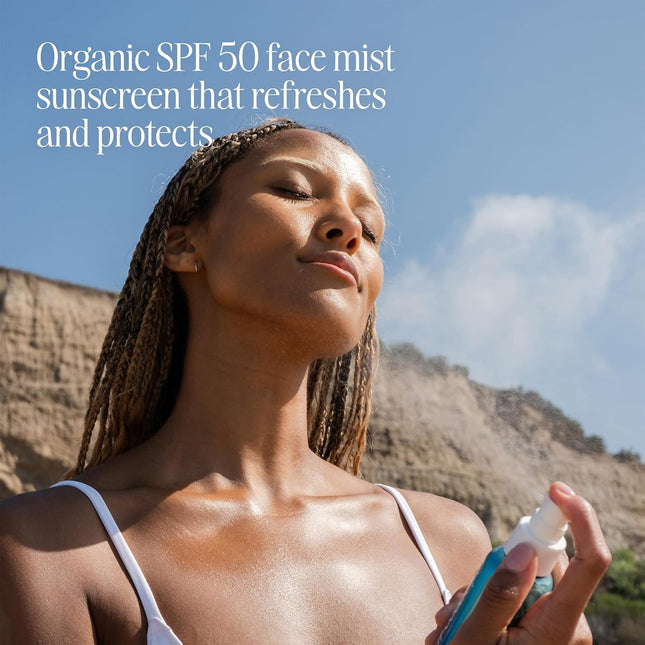 COOLA Organic Sunscreen SPF 50 Sunblock Face Mist, Dermatologist Tested Skin Car