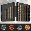 Cobalt Drill Bit Set, 13Pcs M35 High Speed Steel Jobber Length Drill Bit Kit for Hardened Metal, Stainless Steel, Cast Iron, Wood and Plastic,