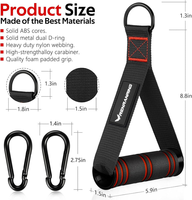 RENRANRING Gym Exercise Handles, Replacement Handle Attachments for Cable Machin