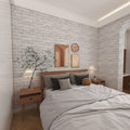 Cohoo Home Brick Wallpaper Peel and Stick Contact Paper 120inL 18inW Faux 3D Brick Contact Paper for Wall White Gray Self Adhesive Removable