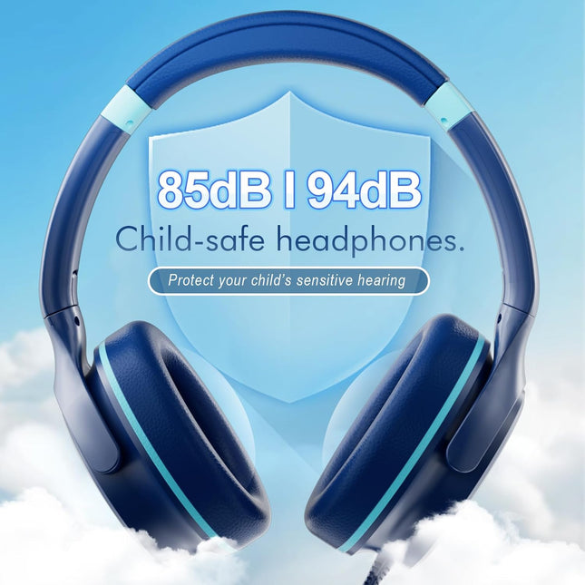 Kids Headphones with Safe 85Db/94Db Volume Limiter for Child/Teens, Foldable HD Stereo Sound Headset for Kindle Kids/Fir