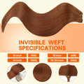Full Shine Weft Hair Extensions 14 Inch 100G Copper Double Weft Remy Hair | Human Hair Bundles, Double Weft Extensions, Remy Straight Hair Weft,