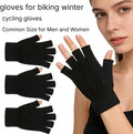 monochef Fingerless Gloves Half Finger Winter Warm Knit Thermal Working Running Biking Driving Typing Men Women Black Black 2 Pairs