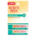 Burt's Bees Medicated Lip Balm, With Eucalyptus Oil and Menthol, Tint-Free, Natural Origin Lip Care, 2 Tubes, 0.15 oz. Medicated 2 Count (Pack of 1)