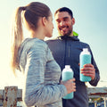 32 OZ Borosilicate Glass Water Bottle BPA Free Reusable Glass Drinking Bottle with Silicone Sleeve and Stainless Steel Lid Light Blue