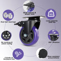 5 Inch Caster Wheels with Brake, Heavy Duty Casters Set of 4 2200lbs, Swivel Casters with Double Ball Bearings, Dual Locking Casters,Wheels for