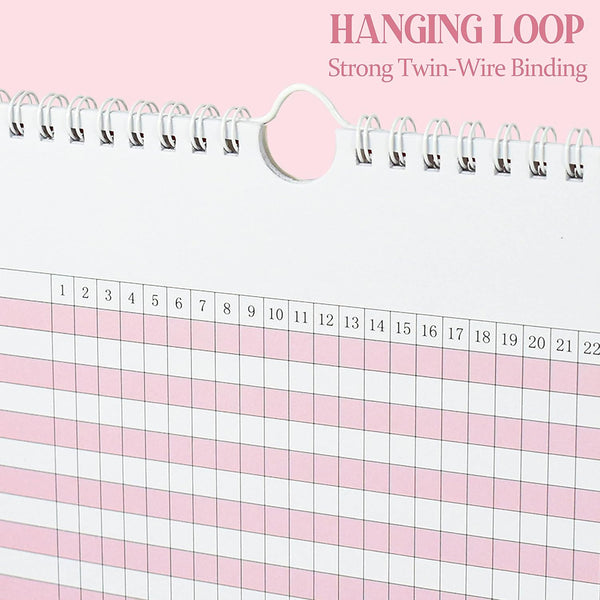 Habit Tracker Journal - Undated Weekly & Monthly Planner with Spiral Binding12Months, 8.5"x11' Pink Pink Habit Tracker