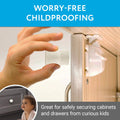 IMPRESA (3 Pack) Magnetic Safety Lock Key for Childproof Cabinet Locks - Includes 3 Adhesive Magnetic Key Holders White