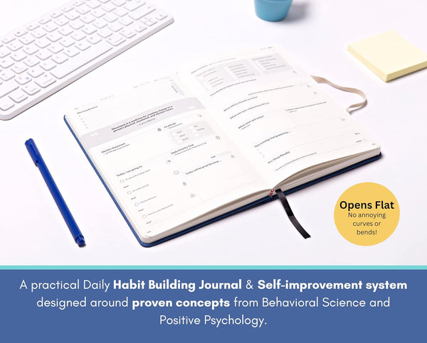 The Reboot Journal - Habit Journal for Building Positive Life Changing Habits - Guided Daily Self Improvement Blueprint with Habit Tracker -