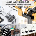 N NOROCME Cord Management Organizer Kit 4 Cable Sleeve Split with 41Self Adhesive Clips Holder, 10Pcs and 2 Roll Self Tie 100 Fastening Ties for