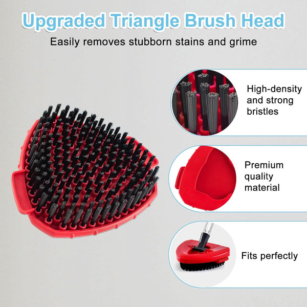 Spin Mop Head, Mop Replacement Handle,Brush,Base Compatible with O Cedar 1 Tank,2 Microfiber Mop Refills,1 Triangle Base,1 Brush and 30-58" Mop