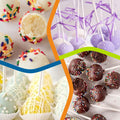 300Pcs 6 Inch(4MM DIA) Cake Pops Sticks,Lollipop Sticks, Cake pop Bags and Wrappers Chocolates and Cookies Set Including 100 Parcel Bags, 100