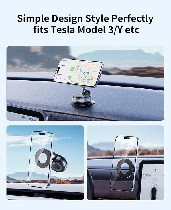 Magnetic Phone Holder for Car,Magnetic Phone Holder with Suction Cup, Vacuum Car Mount for iPhone 17 16 Pro Max,Phone Holders for Your Car Magnetic