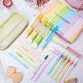 LULUCOLORS 18-Pcs Makeup Brush Set for Beginners - Travel-Friendly with Soft Arthritis-Friendly Handles & Non-Shedding Bristles | Includes Storage