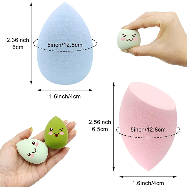 12 Pieces Professional Makeup Sponge Set,Latex Free Flawless Soft Setting Face Puffs,Multicolor Beauty Sponge Blender Cosmetic Applicator for