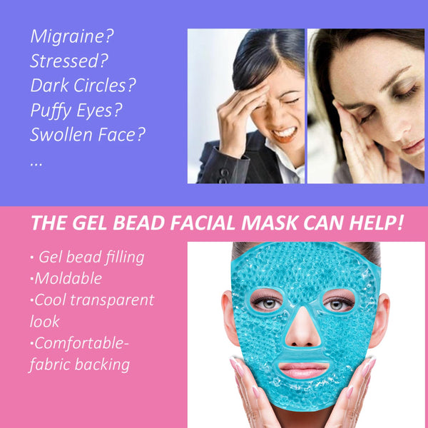 ZNÖCUETÖD Cold Face Eye Mask Ice Pack Reduce Facial Puff, Dark Circles, Hot Cold Compress Pack, Face SPA Gift for Woman Sleeping, Pressure,