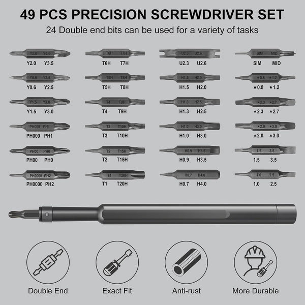 SHARDEN 49 in 1 Precision Screwdriver Set, Small Screwdriver Set with Torx, Pentalobe, Tri-wing, Mini Repair Tool Kit for PC, Laptop, MacBook,