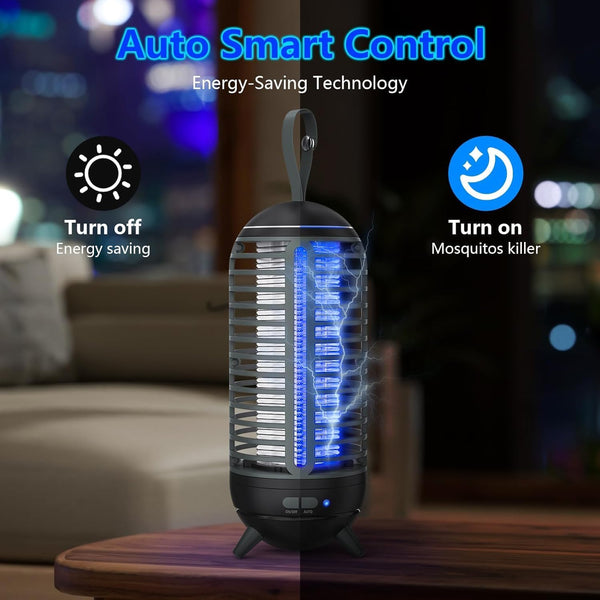 Bug Zapper Outdoor Rechargeable 2 in 1 Wireless Mosquito Killer Lamp 2500Mah Bug Zapper Electric Trap Ideal Fly Zapper Indoor for Patio, Home,