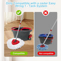Spin Mop Head, Mop Replacement Handle,Brush,Base Compatible with O Cedar 1 Tank,2 Microfiber Mop Refills,1 Triangle Base,1 Brush and 30-58" Mop